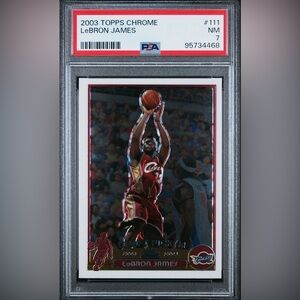 2003 Topps Chrome Lebron James #111 PSA 7
Cleveland Cavaliers
Rookie!!